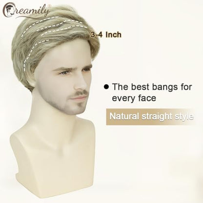 Creamily Mens Short Blonde Wigs Blonde Mixed Brown Male Wig Layered Natural Short Wigs for Men Daily Wear Halloween Party Cosplay - color: I-Light Ash Blonde