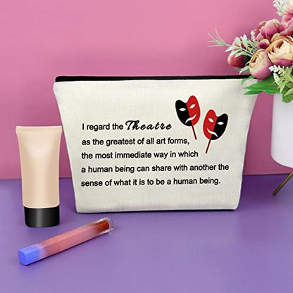 Sazuwu Theatre Drama Makeup Bag - Cosmetic Travel Bag for Actors & Theater Lovers - Appreciation Gift for Dramatists & Birthday, Christmas Gifts - color: Theatre Drama Makeup Bag