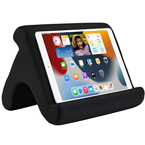 Tablet Pillow Stand - 3 Viewing Angles, Compatible with Tablets, Phones & iPad Pro 9.7, 10.5, 12.9 Air Mini 4, Kindle, E-Reader & Books (Black) - color: Black