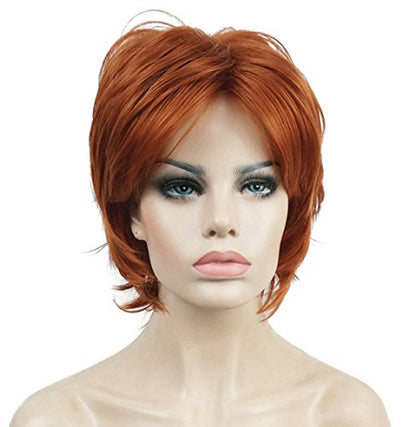 Lydell Short Layered Shaggy Wavy Full Synthetic Wigs 130A Fox Red - color: 130A Fox Red