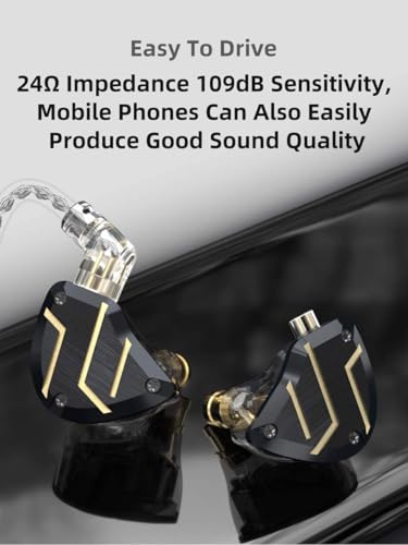 CCA C10 Pro in-Ear Monitor,HiFi 1DD 4BA Hybrid Five Drivers in-Ear Earphone,Aluminum Alloy Shell+Resin Cavity Wired Earbuds with 0.75mm CPin Gold Plated Detachable Cable (No Mic, C10pro Black) - color: Black, size: Without Microphone