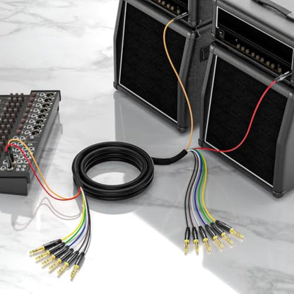 EBXYA 8-Channel 1/4 Inch TRS to TRS Snake Cables,Recording Snake Cable - size: 8-Channel 15 Feet, style: TRS to TRS