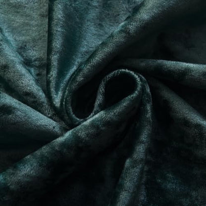Luxury Crushed Deep Green Velvet Curtains 2 Panels Set - 84 inches Long Room Darkening Rod Pocket Window Drapes for Living Room Bedroom 52" W x 84" L - color: Deep Green, size: 52"W x 84"L (Pack of 2)