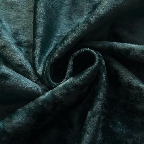 Luxury Crushed Deep Green Velvet Curtains 2 Panels Set - 96 inches Long Room Darkening Rod Pocket Window Drapes for Living Room Bedroom 52" W x 96" L - color: Deep Green, size: 52"W x 96"L (Pack of 2)