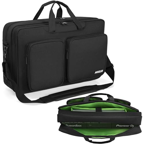 AKOZLIN Multi-layer Controller Gig Bag Padded Mixer Carry Case Fit For Pioneer DDJ FLX4 DJ Lite SB 2 3 SB2 SB3 DJ 400 RB Controller Travel Bag - size: 21.3"X13"X 5.5" for DDJ FLX4/SB
