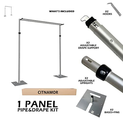 Pipe and Drape Adjustable Uprights, Crossbars,Bases & Hangers - Drape Systems for Backdrops, Trade Shows, Events, Photo Booths and Decorations by CITNAMOR (10' Tall x 10' Wide Kit(2xCrossbar)) - size: 10' Tall x 10' Wide Kit (2 x Crossbar)