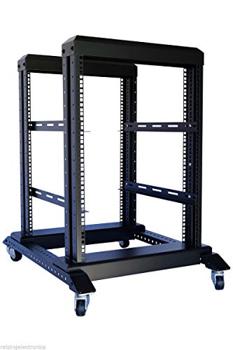 Server Rack Open Frame Rack 4 Post 19 inch Adjustable Server/Audio Rack Cold Rolled Steel(15U,17 Depth) - size: 15U-17’’Depth