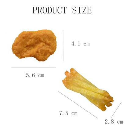 10 PCS Simulated Chicken Nuggets Fake French Fries Artificial Food Model Fake Lifelike Food Props for Kitchen Home Party Decoration Bakery Shop Props Display