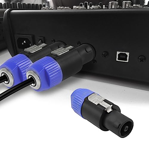 MEIRIYFA Speakon to 1/4 6.35mm Adapter Connector NL4FX 4-Pole SpeakON Male to 1/4 Inch TS Female Mono Plug Twist Lock Cable Adapter for NL4FC, NL4FX, NLT4X, NL2FC（2 PCS - size: Small