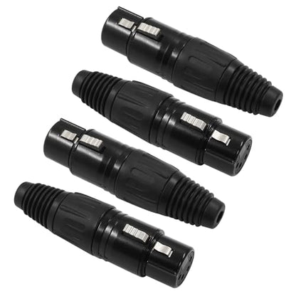 Hordion 4 Pin XLR Female Connector Mic Plug Adapter, 4PCS XLR Cable End - color: 4 Pin Female