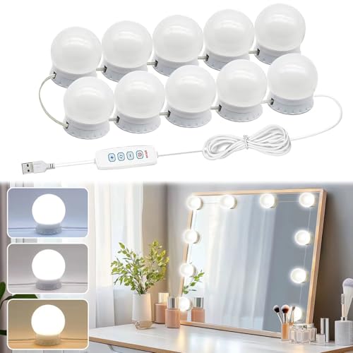 Pretmess LED Vanity Lights for Mirror, Hollywood Style, 10 Dimmable Bulbs - size: 10 Bulbs
