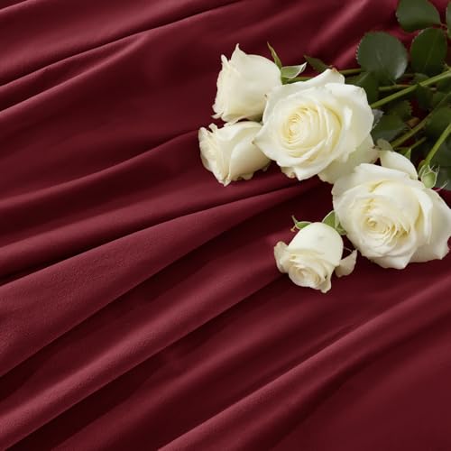P Pothuiny Burgundy Blackout Velvet Curtains 84 Inches Long 2 Panels - color: Burgundy, size: 52"W x 84"L (Pack of 2)