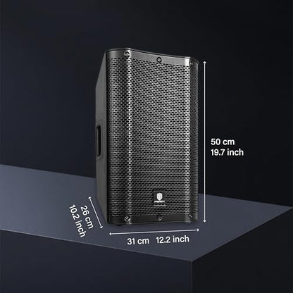 PRORECK DELTA 10 1800W Bluetooth PA Speaker System with 4-Channel Powered Mixer, 2 10-Inch Passive Speakers, Stands, Reverb Effects, and 15V Phantom Power. Perfect for DJs, Bands, Karaoke, Live Events - size: 10"+4 channel mixer