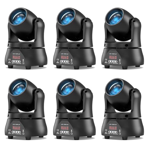 U`King 40W LED Moving Head Light RGBW Beam Lighting Stage Lights with DMX Sound Activated Auto Mode for Parties Wedding Clue Live Band Show Church - 6 Pack - color: 6 Pack