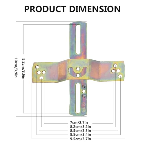 KC&KST 4Pack Light Fixture Mounting Brackets, Adjustable Mounting Plates for 4" Junction Box, Crossbar Set for Wall Light, Ceiling Light, Chandelier, Pendant (Style 2-Color zinc-4PC) - style: Style 2-Color zinc-4PC