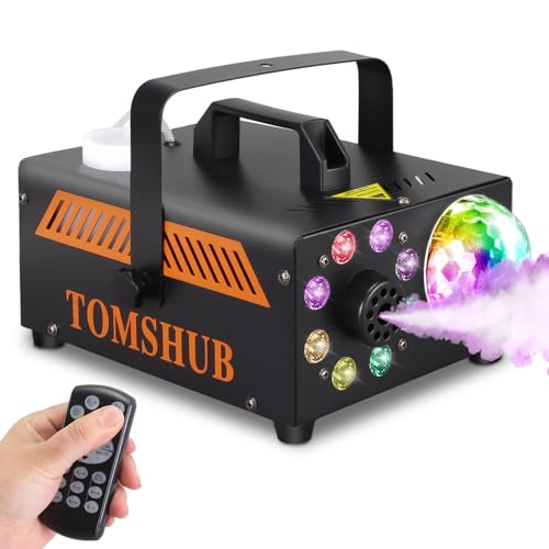600W Fog Machine with Disco Ball & 13-Color LED Lights