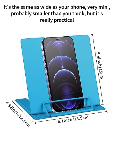 MSDADA Small Desk Book Stand Metal Reading Rest Book Holder | Adjustable Cookbook Documents Holder Portable Sturdy Bookstands for Recipes Textbooks Tablet Music Books(Sky Blue） - color: Sky Blue