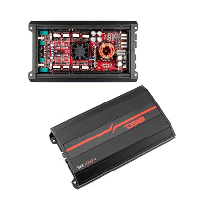 DS18 SXE-1200.4/BK Car Amplifier Stereo Full-Range Class A/B 4-Channel 60x4 RMS @4 OHM 1200 Watts - Powerful and Compact Amp for Speakers in Car Audio System - style: SXE-1200.4/BK