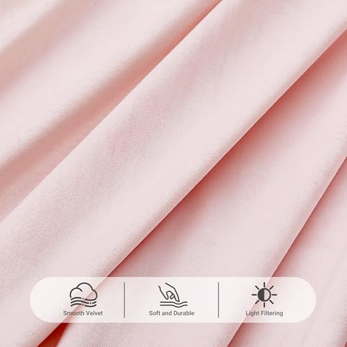 Pinch Pleat Baby Pink Velvet Curtains 90 inch Length 2 Panel Set for Living Room Modern Elegant Plush Velvet Luxury Fabric Room Darkening Pleated Window Drapes Nursery Girls Bedroom Curtain Light Pink - color: Baby Pink, size: 40"W x 90"L (Pack of 2)