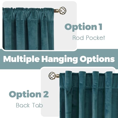 BGment Velvet Blackout Curtains for Living Room, 2 Panels, 42x84 Inch, Teal - color: Teal, size: 42"W x 84"L (Pack of 2)