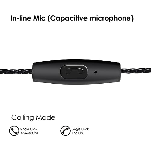DEMAKE in Ear Monitor with Detachable 3.5mm Cable, with Mic - color: Wood Grain, size: With Mic