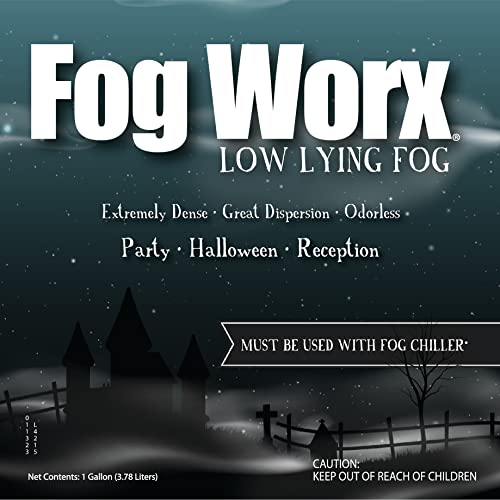 Fogworx Low Lying Fog Juice, Low Lying Indoor-Outdoor Fog, Designed Fog Chillers, Ground Foggers and Low Lying Fog Generators, 1 Gallon - size: gallon