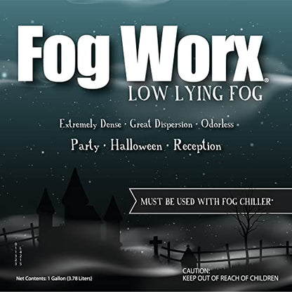 Fogworx Low Lying Fog Juice, Low Lying Indoor-Outdoor Fog, Designed Fog Chillers, Ground Foggers and Low Lying Fog Generators, 1 Gallon - size: gallon