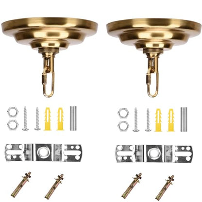 KC&KST 5" Ceiling Light Cover Plate Canopy Kit - 2-Pack, Heavy Duty, Bronze Cover for Chandelier/Pendant/Swag Light, Includes Loop, Cross Bar and Mounting Screws (Bronze-2PC) - color: Bronze-2PC