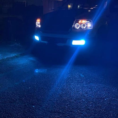 Alla Lighting 3800lm H8 H11 LED Bulbs H16, 8000K Ice Blue Fog Lights High Illumination ETI 56-SMD Xtreme Super Bright Lamp Replacement - color: 8000K Ice Blue