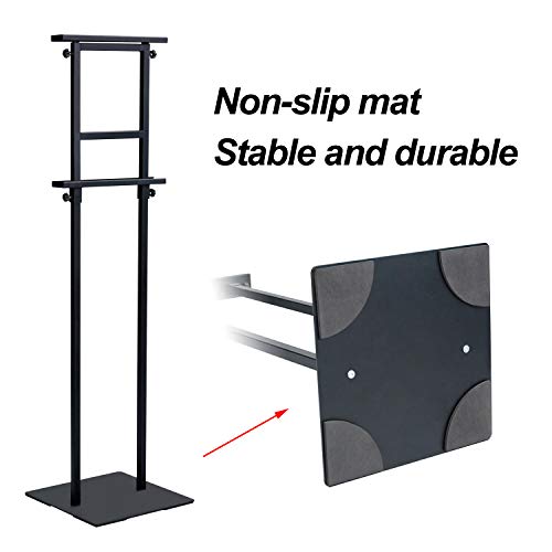 Eocnrhe Heavy Duty Banner Stand with Non-slip Mat Base, Adjustable Pedestal Poster Stand Up to 82 inches, Double Side Show Sign Stand, Connected Show Floor Standing Sign holder for Outdoor Display