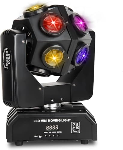 Dreamland Moving Head DJ Lights, RGBW LED Rotation Party Lights with DMX Sound Auto Control, Strobe Disco Lighting for Parties Stage Club Christmas