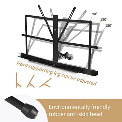 Eastar ESMF-3 Tabletop Music Stand for Sheet Music (Black) | Table Top Desktop Book Stand Folding Portable Sheet Music Stand Adjustable Travel Music Holder Lightweight with Carrying Bag