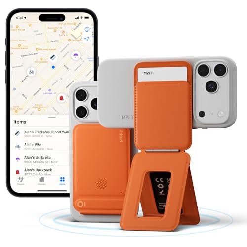 MOFT Trackable Tripod Wallet for Selfie,4-in-1 MagSafe Find My Phone Wallet - color: Terracotta