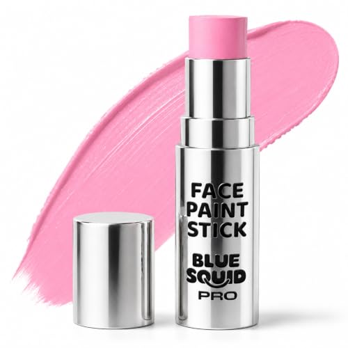Blue Squid PRO Pastel Pink Face Paint Stick - Waterproof Body Paint for Adults & Kids Pink Eye Black Baseball, Eyeblack Softball -Hypoallergenic TwistUp NonToxic Makeup Stick for Cosplay, Sports & SFX - color: Pastel Pink