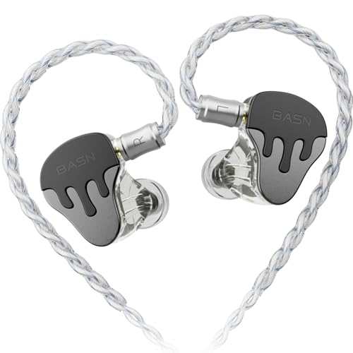 BASN BmasterX 6-Driver In Ear Monitor Headphones for Musicians, Black-Gray - color: Black-Gray