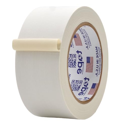 MAT Gaffer Tape White Low Gloss Finish Film, 2 inch x 60 Feet, Residue Free, Non Reflective, Secure Cords to Stages, Great for Concerts or Trade Shows, Weddings, & Floor Marking - color: White