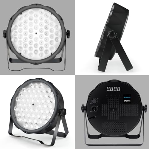 BETOPPER LED Par Lights 54 x 1.5W, RGB Stage Lights DMX DJ Lighting Sound Activated with Stand, Strobe Light & Wash Par Lighting DMX for Parties, Church, Wedding, Bars, 4 Pack