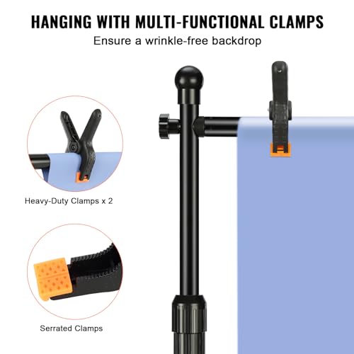 VEVOR 10ft x10ft Pipe and Drape Kit, Heavy Duty Backdrop Stand with Carbon Steel Base, Adjustable Backdrop Support with 2 Clamps and A Carry Bag for Wedding, Party, Event, Photography and Exhibition | for Wedding, Party, Event, Photography, & Exhibition,