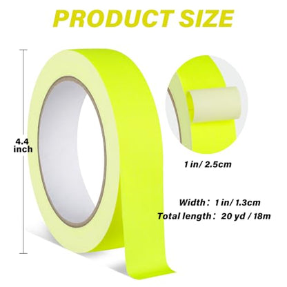 GEYYANG Yellow Spike Tape, 1in x 20yd | Gaffer Tape for Marking,Labeling,Residue Free,Non-Reflective - color: Yellow, size: 1 Inch x 20 Yards