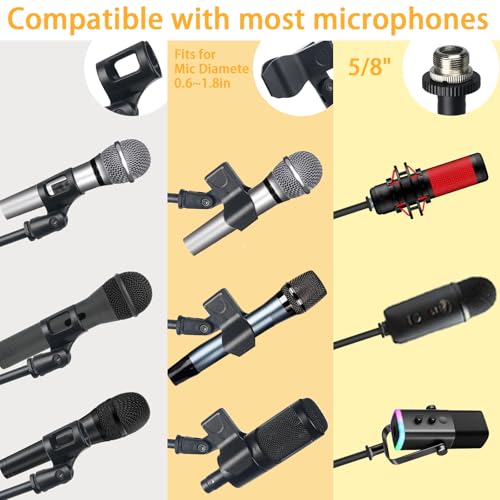 Tripod Mic Stand Floor Boom Arm for Blue Yeti Q2U SM57 SM48 Fifine K6 K688