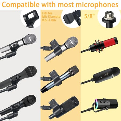 Tripod Mic Stand Floor Boom Arm for Blue Yeti Q2U SM57 SM48 Fifine K6 K688