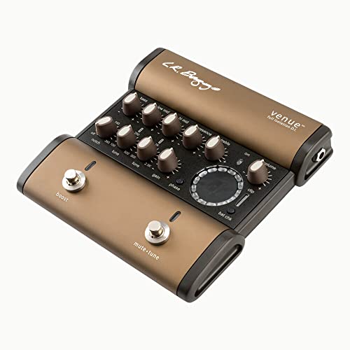 L.R. Baggs Venue DI Acoustic Guitar Preamp Direct Box Studio and Stage Pedal Tonebird Bundle with Cable, Polish Cloth, Dunlop Picks, Tonebird 9V Adapter