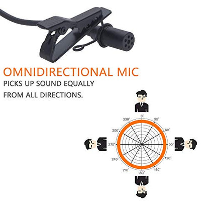 COMICA XLR Microphone CVM-V02O 2 Pack 5.9 fts Phantom Power Omni-Directional Lavalier Lapel Microphone for Canon Sony Panasonic Camcorders Zoom H4n H5 H6 Tascam DR-40 DR-60D DR-70D DR-100 Recorders