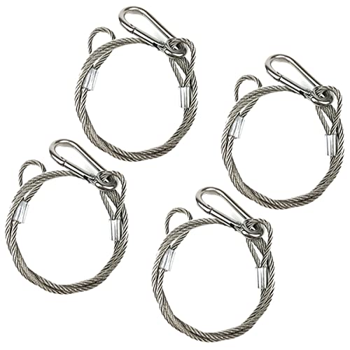 Stage Lights Safety Cable 110lb 176lb Load Duty 31.5’’ Stainless Steel Safety Rope for DJ Stage Lighting Par Light Moving Head Light (4mm-4pack)