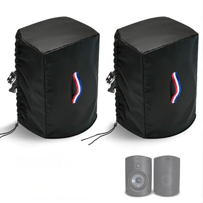 2-Pack Waterproof Speaker Covers for Polk Audio Atrium 4, 6x7x10in | Waterproof Dustproof Cover for Patio Speaker, Outdoor Protective Cover - Black, 6"Wx7"Dx10"H - size: Fit for Polk Audio Atrium 4