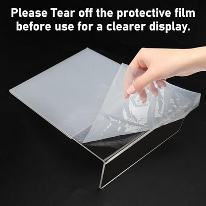 Acrylic Sign Holder 5x7 Inches, 13 Pack Clear Plastic Table Flyer Display Stand, L-Shape Vertical Menu Paper Holder Stand, Clear Picture Photo Flyer Display Stand for Restaurants, Store Fair,Office - size: 13 Pack-L Shape-5X7