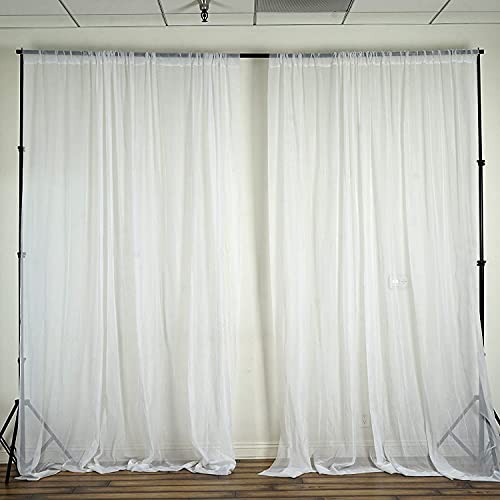 Fire Retardant Resistant, Sheer Voile Chiffon Fabric Draping Panels | Voile Fabric - 120" Wide | Use for Backdrop Curtain (1 Panel Seamless 10 Feet Wide x 8 Feet Long, White) - color: White, size: 1 Panel Seamless 10 Feet Wide x 8 Feet Long