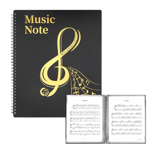 MUDOR Sheet Music Folder for Letter Size 8.5X 11 Inches, 60 Pages - color: Black