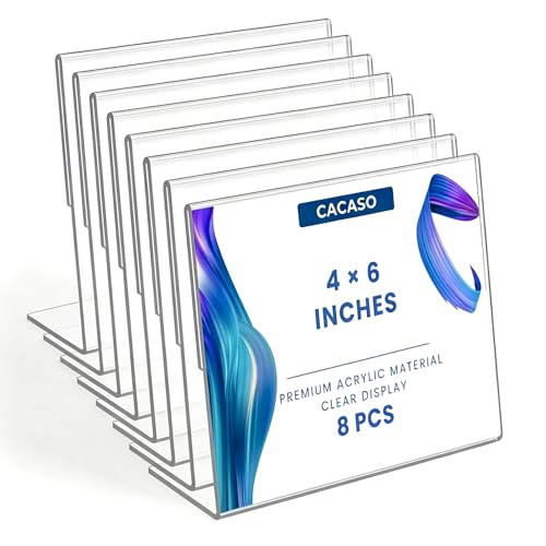 8 Pack Acrylic Sign Holder, 4x6 Inch, Horizontal