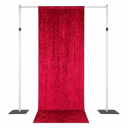 Efavormart Red Premium Crushed Velvet Backdrop Curtain 5ft x 14ft – Event Drape Panel & Photo Booth Background with Rod Pocket, 70% Blackout - color: Red, size: 5ft x 14ft